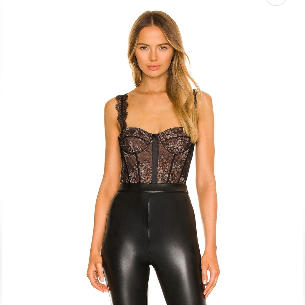 Cami NYC Black Sheer Lace Bodysuit